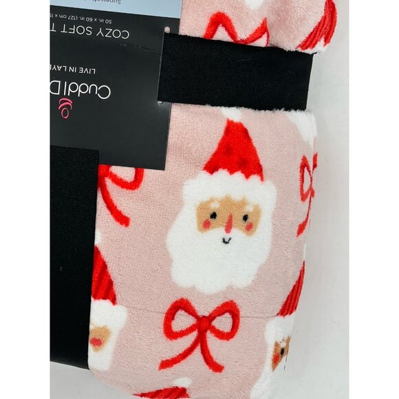 Cuddl Duds® Live In Layers Cozy Soft Throw Blanket Holiday Santa 50" x 60" - Picture 4 of 6